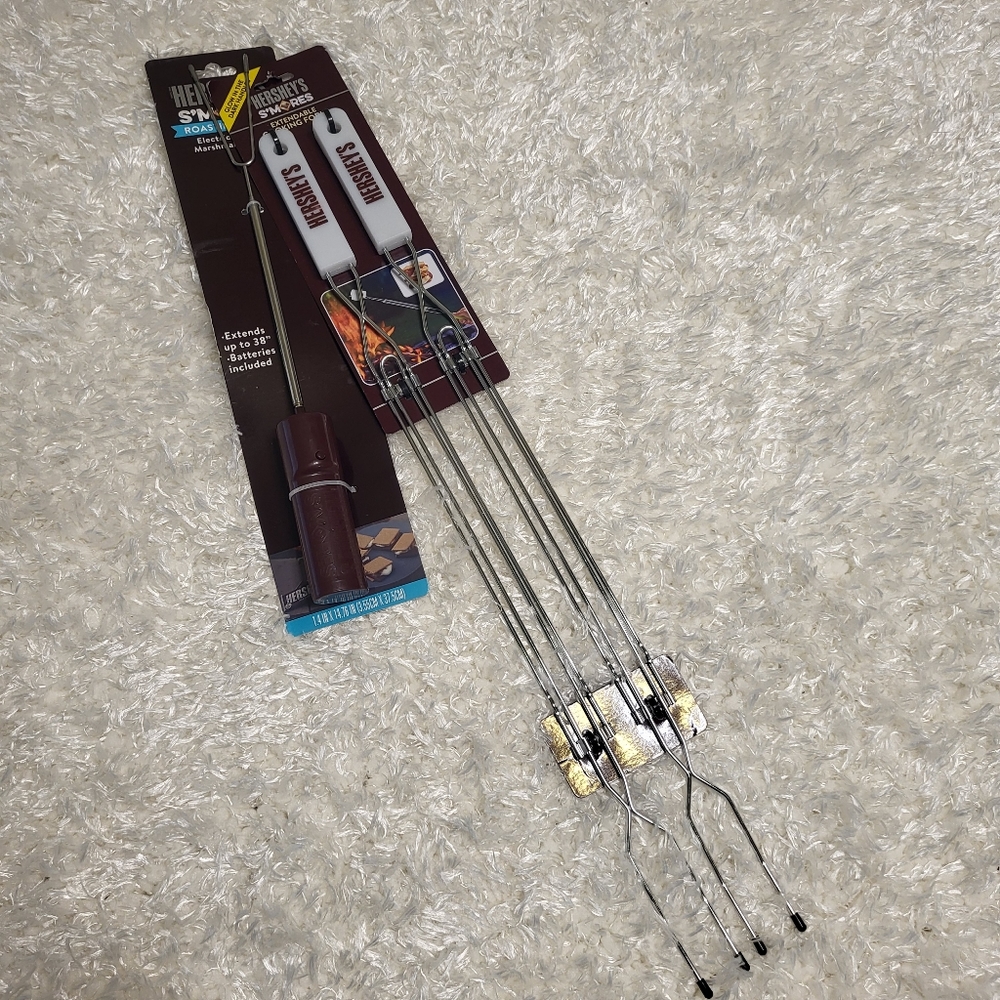 Hershey S’mores Extendable Cooking Forks Skewers Fire pit Marshmallows